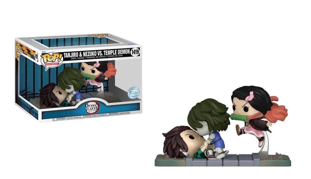 Demon Slayer — Funko POP! Moment 1419 — Tanjiro & Nezuko vs Temple Demon