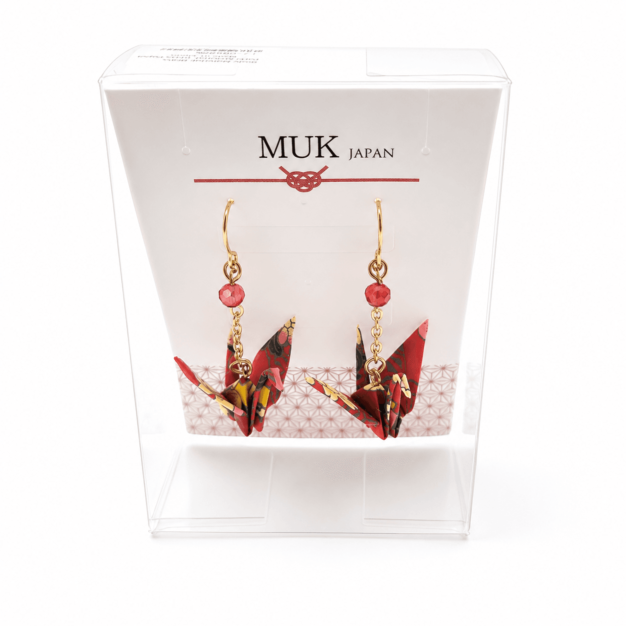 Boucle d'oreille japonaise Origami Tsuru (Grue)