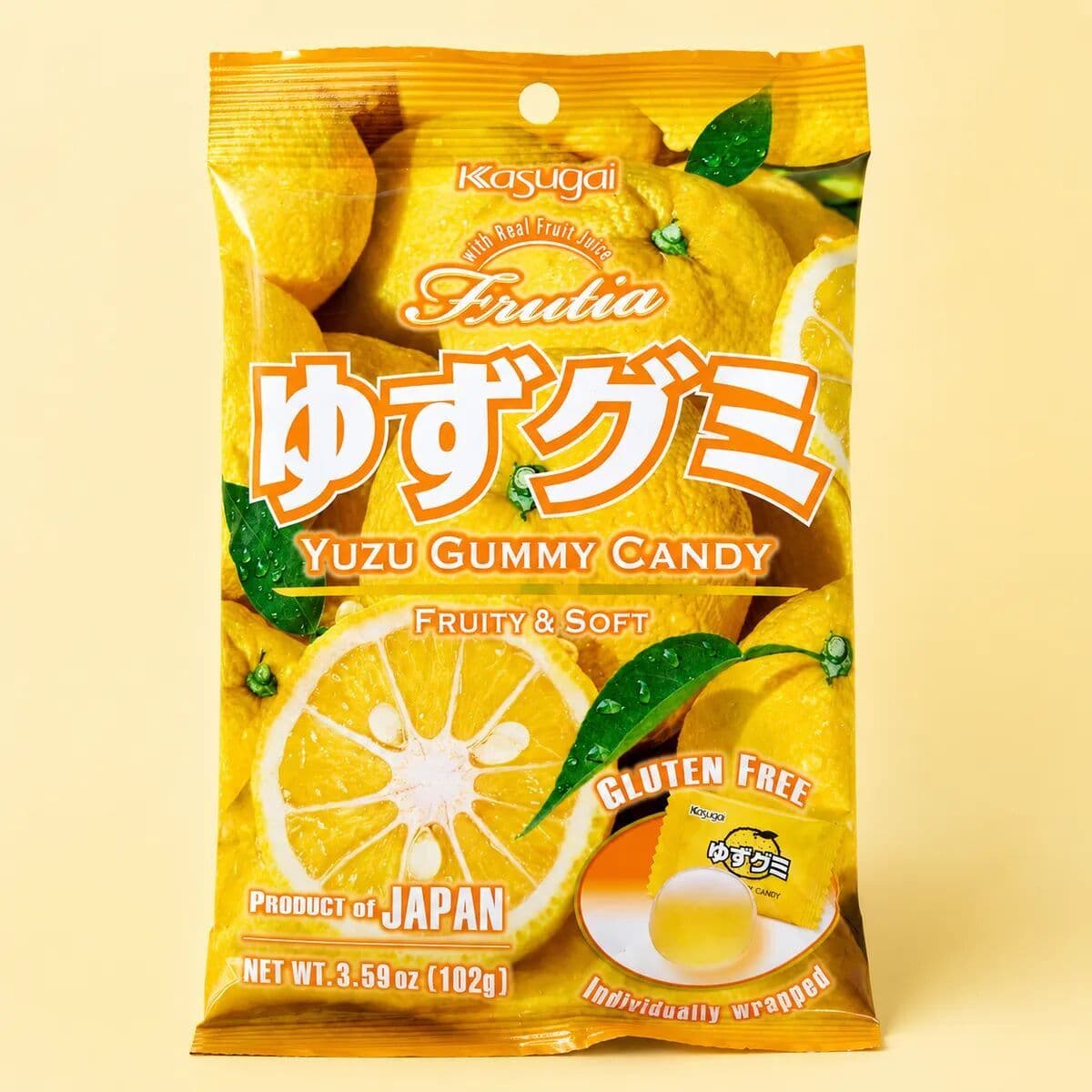 Kasugai Frutia Gummies Yuzu 102g