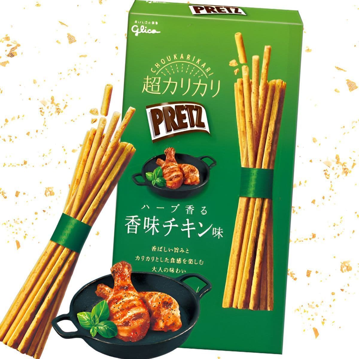 Glico Pretz Chou Karikari poulet & herbes 50g