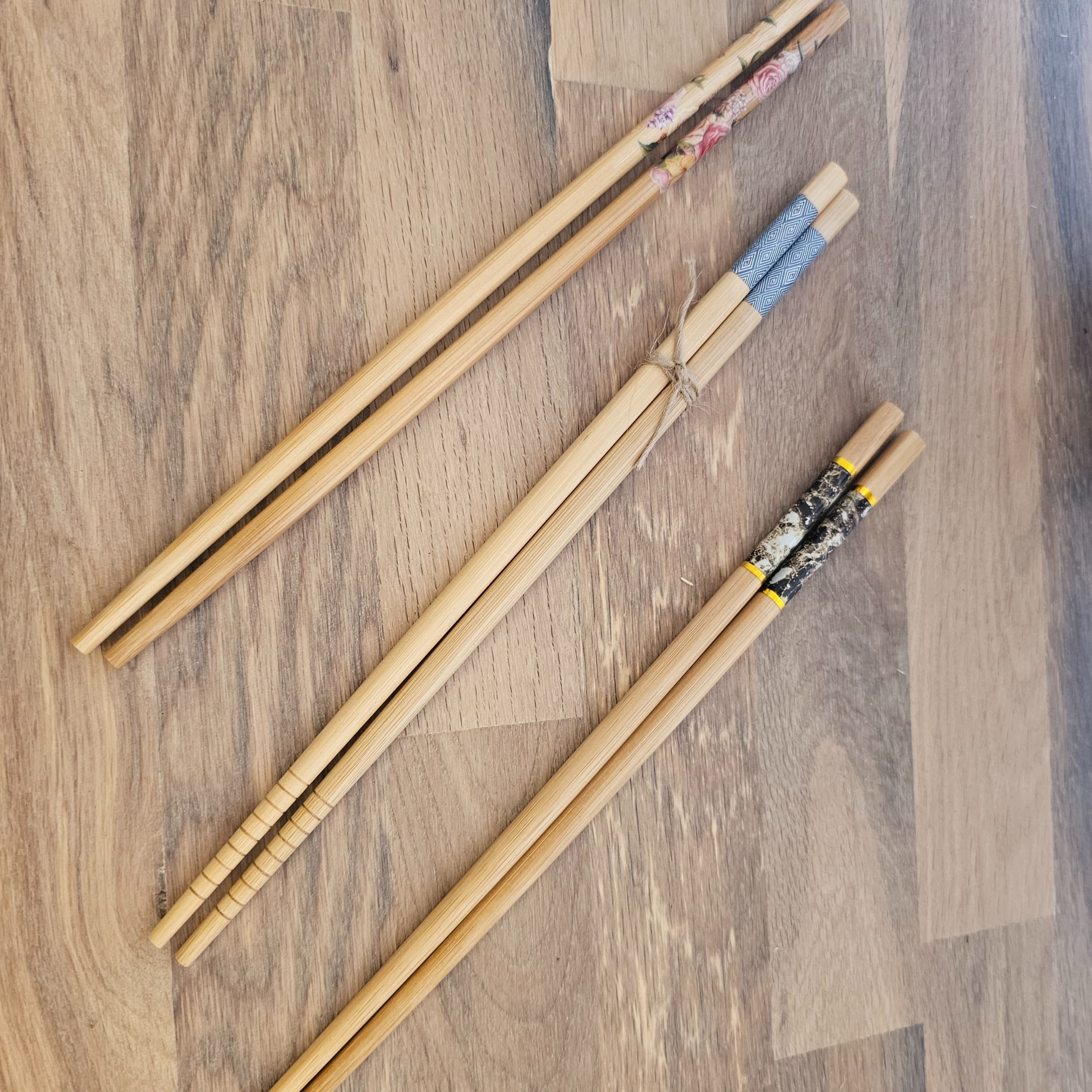 Baguettes en bambou réutilisables