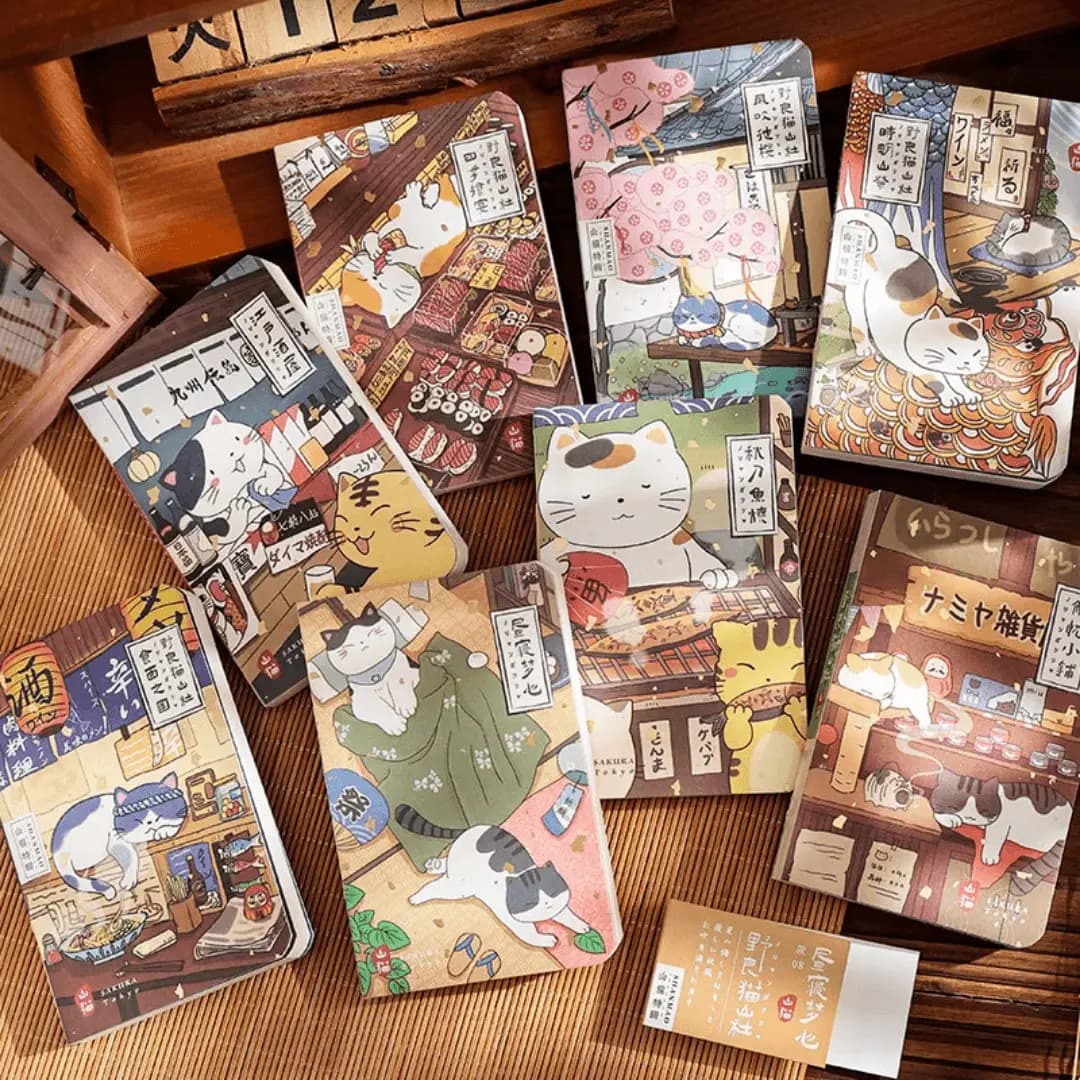 Carnet de poche A7 Chats Japonais - Futon
