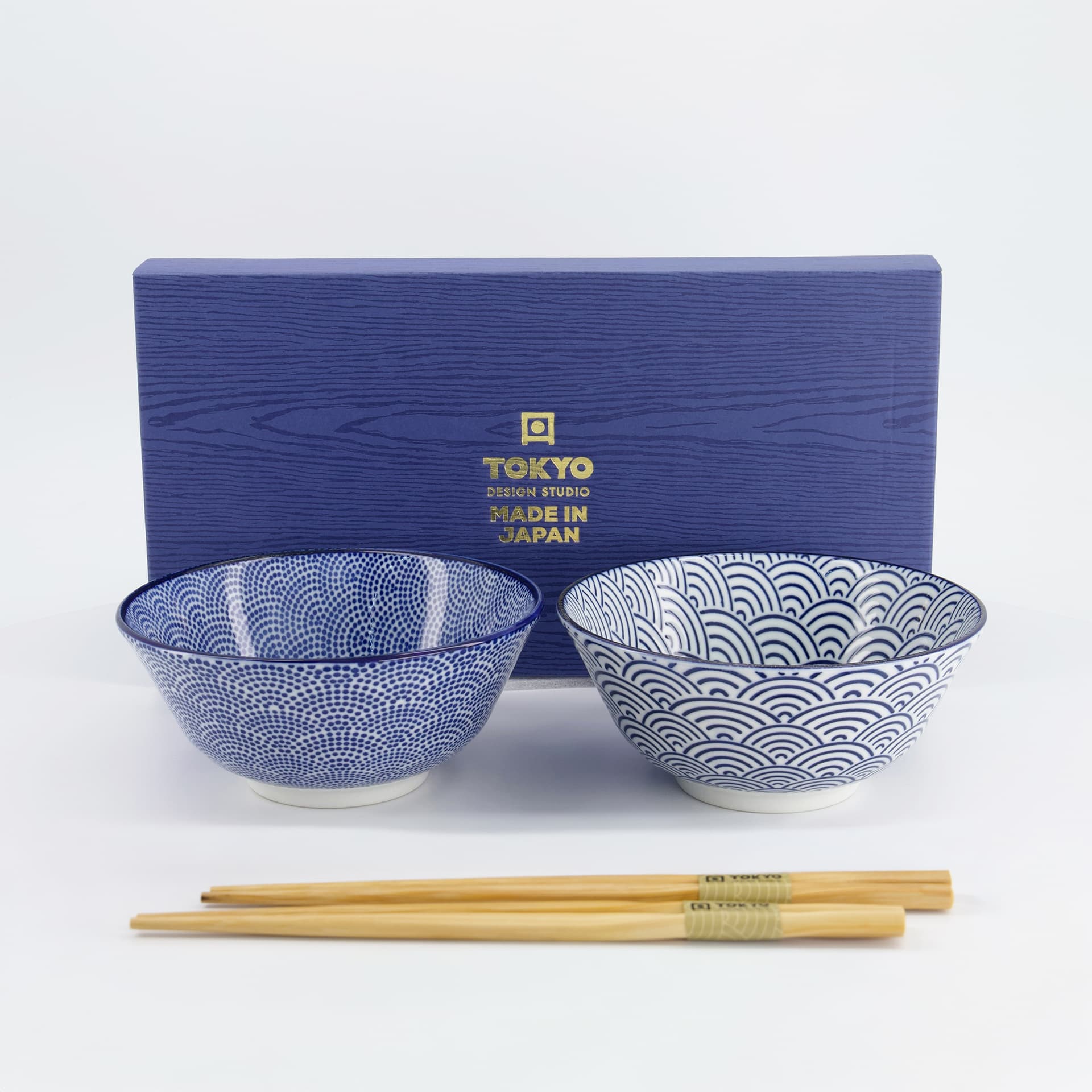 Nippon Blue Tayo Bowl Giftset 2pcs – Tokyo Design Studio