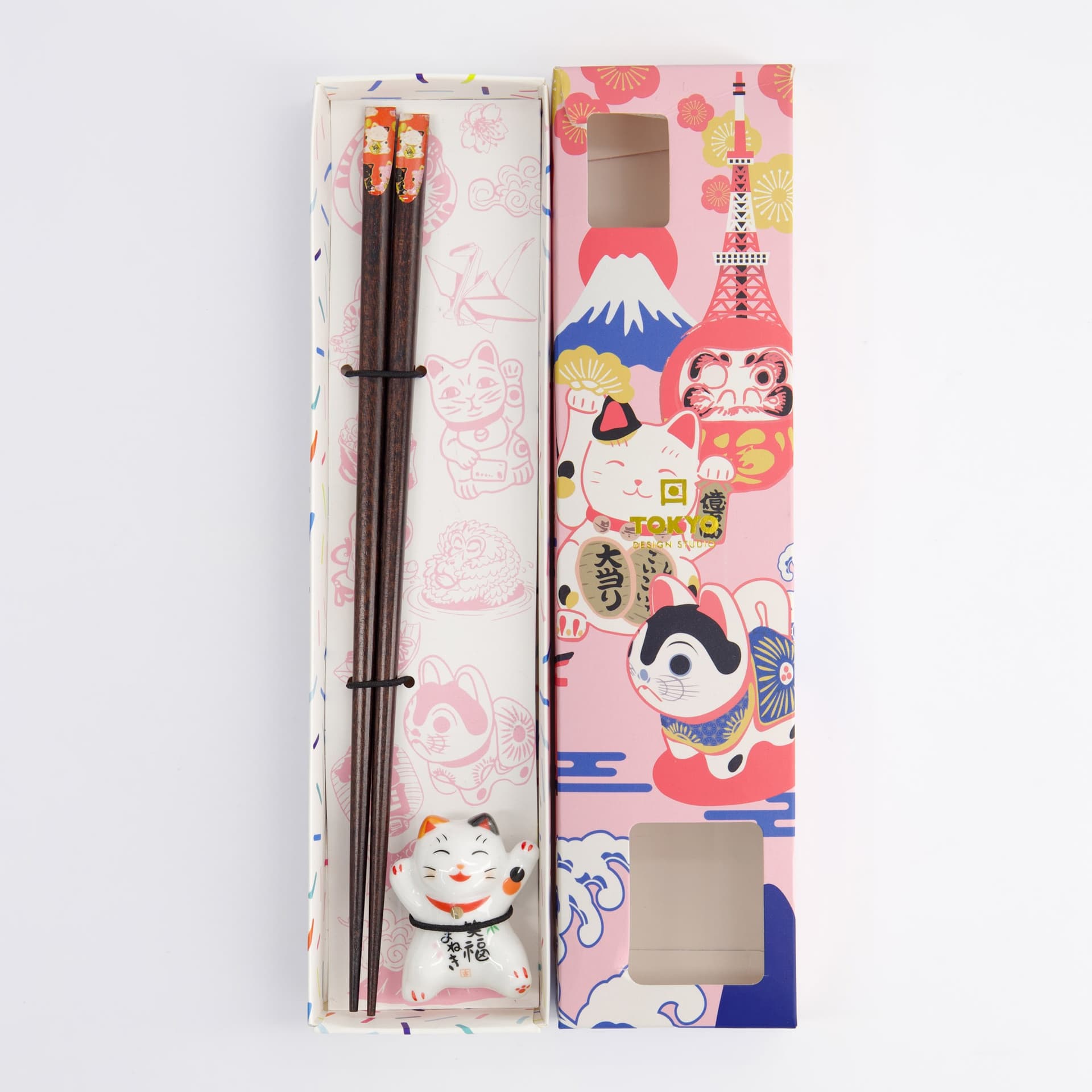 Coffret baguettes + repose Lucky Cat (E)