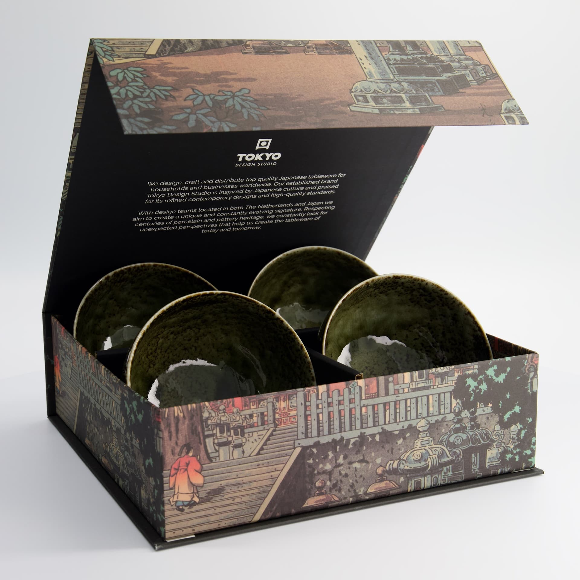 Coffret 4 bols Shinryoku vert 500 ml