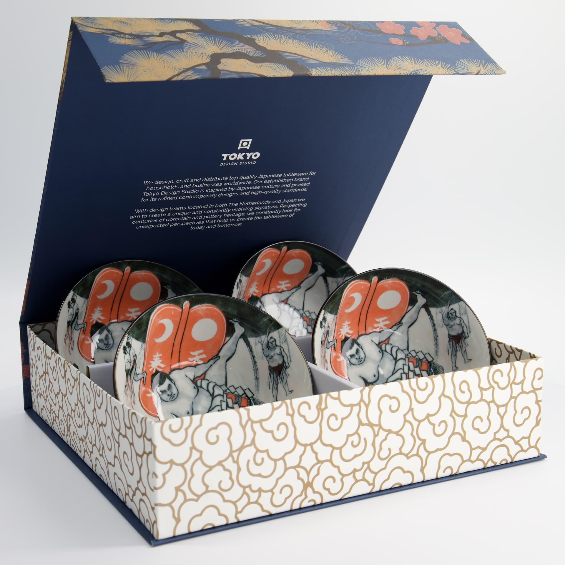 Coffret 4 bols Asakusa Sumo 550 ml