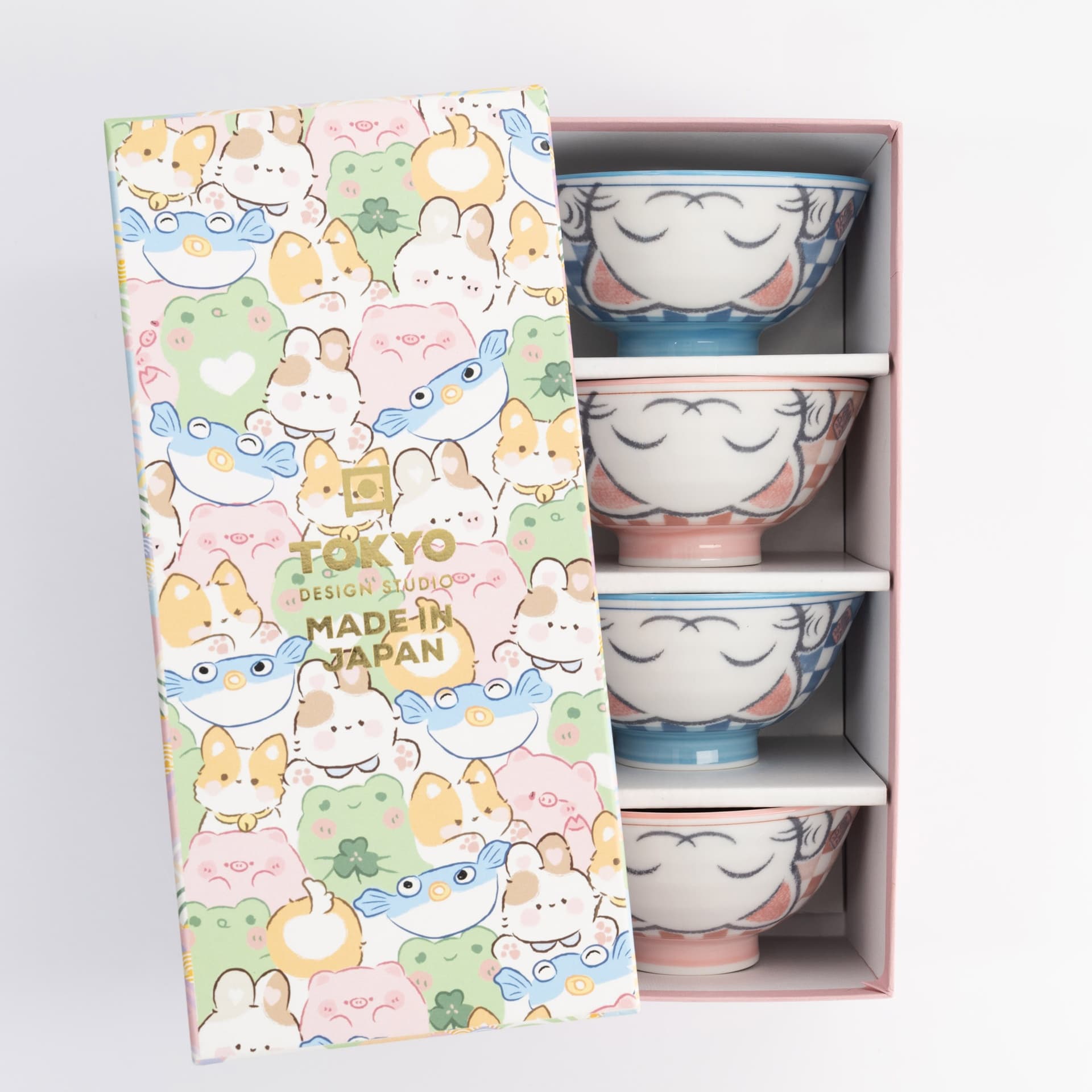 Coffret 4 bols Lucky Cat (A)