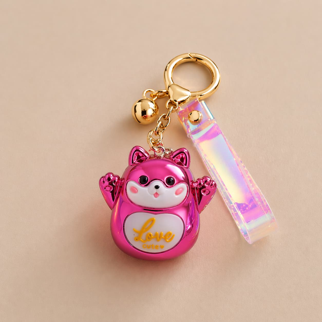 Porte-clés Lucky Cat Chrome - Rose et Violet