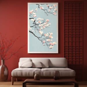 Toile decorative cerisier japonais